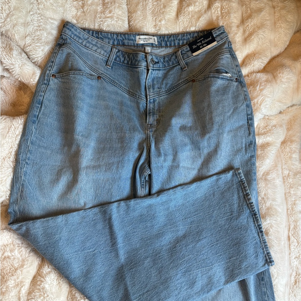 Abercrombie & Fitch Blue Straight Leg Jeans